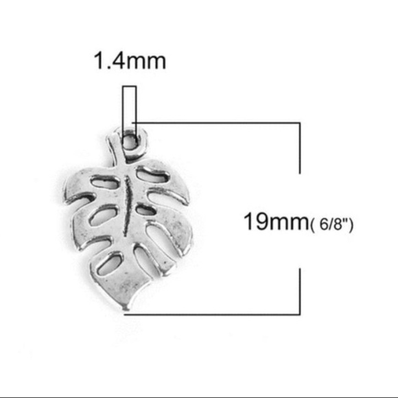 🔴 5 for $10 ONE Leaf Pendant/Charm - Silver Tone - Picture 2 of 5